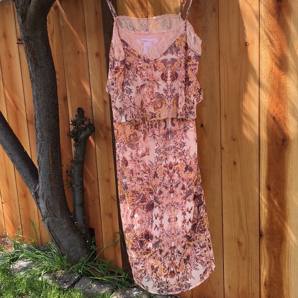 BCBGeneration Tiered Dress with Lace